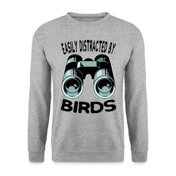 Birds Watching Orinthologist Birdwatching Gift - Unisex Sweatshirt - salt & pepper - Front - Alina (178cm) & Michal (187cm)