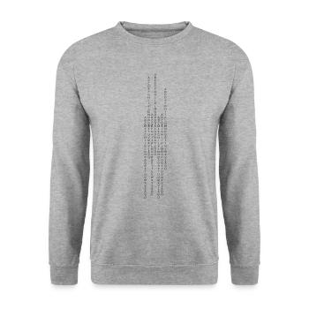 Dresden vertikal - Unisex Pullover - Weißgrau meliert - Vorne - Alina (178cm) & Michal (187cm)
