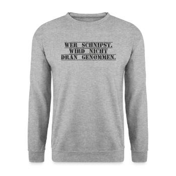 Lehrer - Wer schnipst wird nicht dran genommen - Unisex Pullover - Weißgrau meliert - Vorne - Alina (178cm) & Michal (187cm)