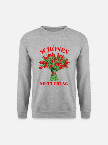 Muttertag, Muttertag, Muttertag, Muttertag - Unisex Pullover - Weißgrau meliert
