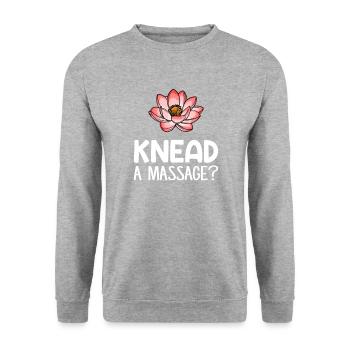 Knead A Massage, massage therapist - Unisex Sweatshirt - salt & pepper - Front - Alina (178cm) & Michal (187cm)