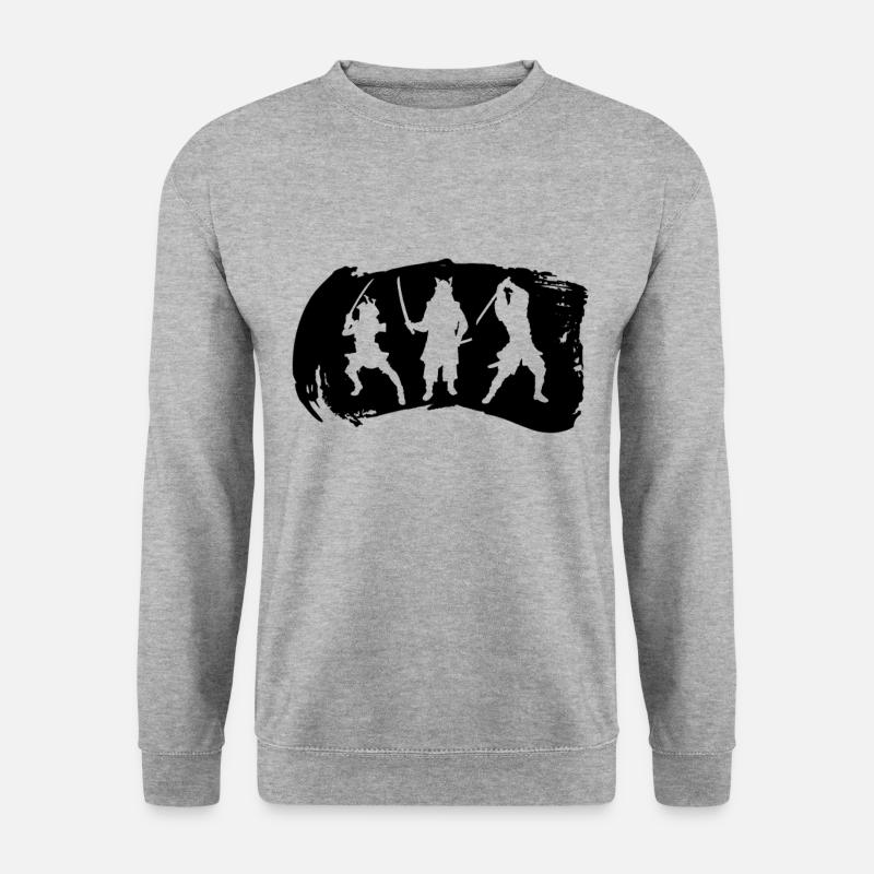 Samurai - Unisex Pullover - Weißgrau meliert
