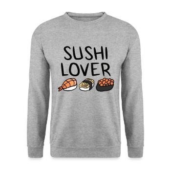 Sushi - Unisex Pullover - Weißgrau meliert - Vorne - Alina (178cm) & Michal (187cm)