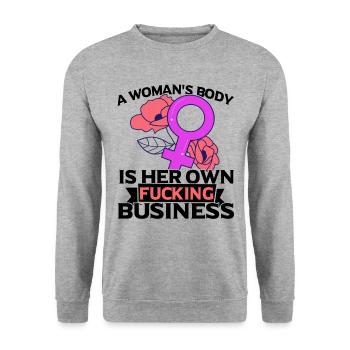 Feminist Feminism Emancipation Gift - Unisex Sweatshirt - salt & pepper - Front - Alina (178cm) & Michal (187cm)