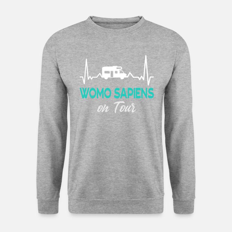 Womo Sapiens Wohnmobil Camping Freunde - Unisex Pullover - Weißgrau meliert
