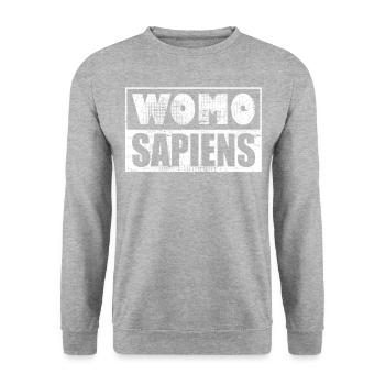 Womo Sapiens Wohnmobil Camping Freunde - Unisex Pullover - Weißgrau meliert - Vorne - Alina (178cm) & Michal (187cm)