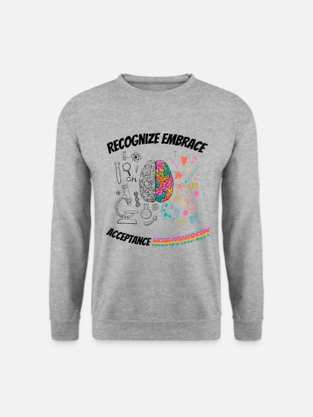 recognize embrace acceptance Neurodiversity - Unisex Sweatshirt - salt & pepper