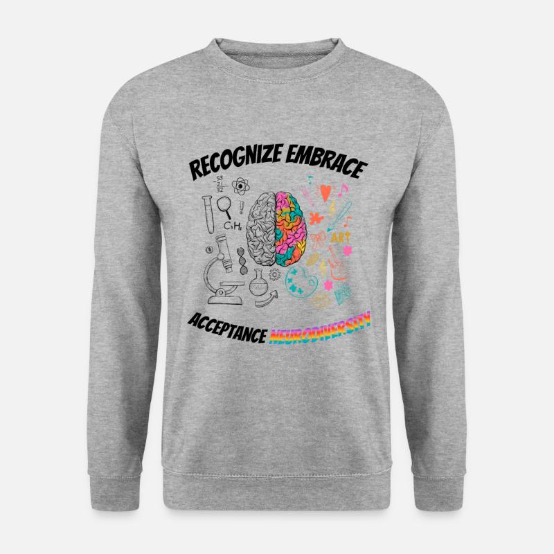 recognize embrace acceptance Neurodiversity - Unisex Pullover - Weißgrau meliert