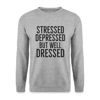 Lustige Zitate, lustige Zitate, Cool Eis, Cool Eszi - Unisex Pullover - Weißgrau meliert - Vorne - Alina (178cm) & Michal (187cm)