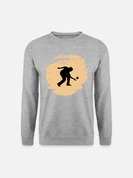 Boule Bocce Boccia-Spieler - Unisex Pullover - Weißgrau meliert