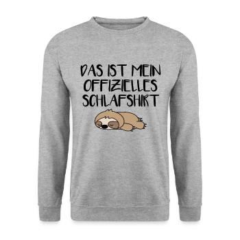 Faultier Schlafshirt - Unisex Pullover - Weißgrau meliert - Vorne - Alina (178cm) & Michal (187cm)