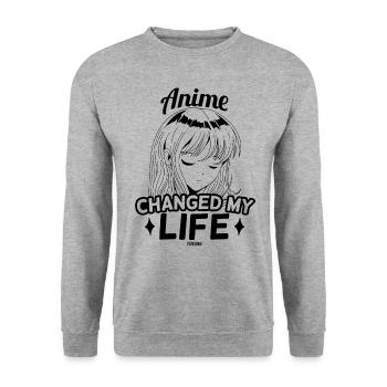 Anime Fille Manga - Sweat-shirt Unisexe - gris chiné - Devant - Alina (178cm) & Michal (187cm)