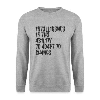 Lustige Zitate, lustige Zitate, Cool Eis, Cool Eszi - Unisex Pullover - Weißgrau meliert - Vorne - Alina (178cm) & Michal (187cm)