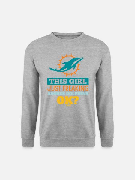 Fille aime les dauphins - Sweat-shirt Unisexe - gris chiné