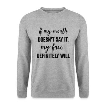 Lustige Zitate, lustige Zitate, Cool Eis, Cool Eszi - Unisex Pullover - Weißgrau meliert - Vorne - Alina (178cm) & Michal (187cm)