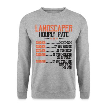 Jardin jardinier paysagiste - Sweat-shirt Unisexe - gris chiné - Devant - Alina (178cm) & Michal (187cm)