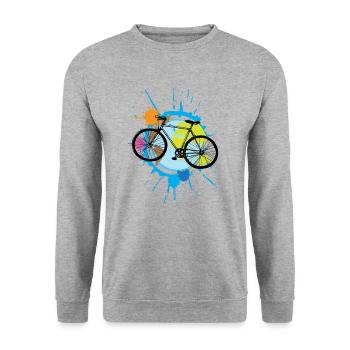 Drôle de vélo cadeau rengaine sur le vélo - Sweat-shirt Unisexe - gris chiné - Devant - Alina (178cm) & Michal (187cm)