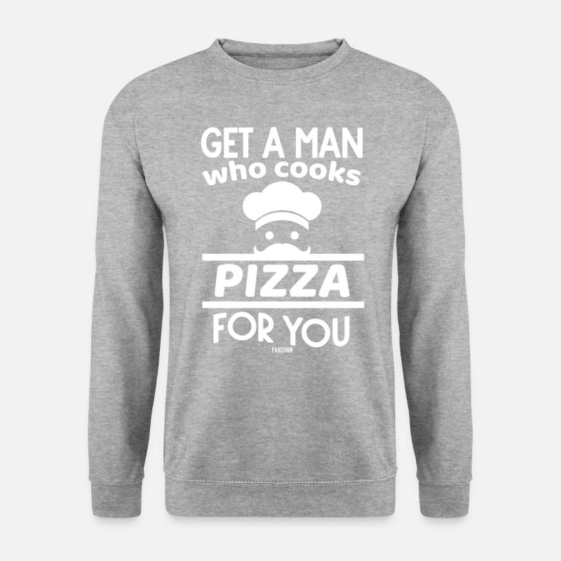 Pizzeria Pizzabäcker Spruch - Unisex Pullover - Weißgrau meliert