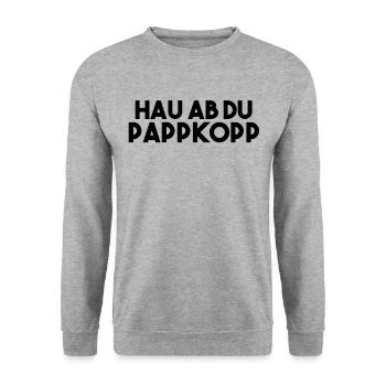 Plattdeutsch Beleidigungen Lustige Sprüche - Unisex Pullover - Weißgrau meliert - Vorne - Alina (178cm) & Michal (187cm)
