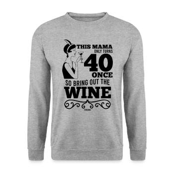 Mama wird 40 Jahre alt Geschenk - Unisex Pullover - Weißgrau meliert - Vorne - Alina (178cm) & Michal (187cm)
