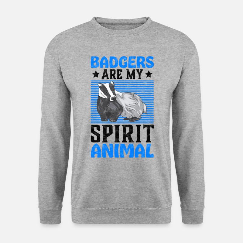 Honigdachs mein Lieblingstier Dachs Geschenk - Unisex Pullover - Weißgrau meliert