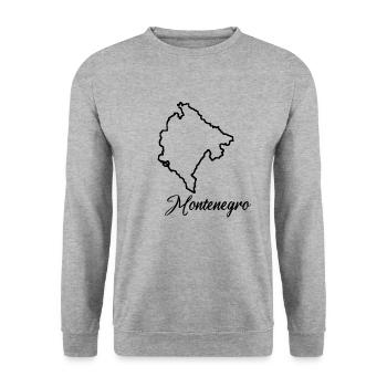 Lustiger Montenegro Spruch für Montenegriner! - Unisex Pullover - Weißgrau meliert - Vorne - Alina (178cm) & Michal (187cm)