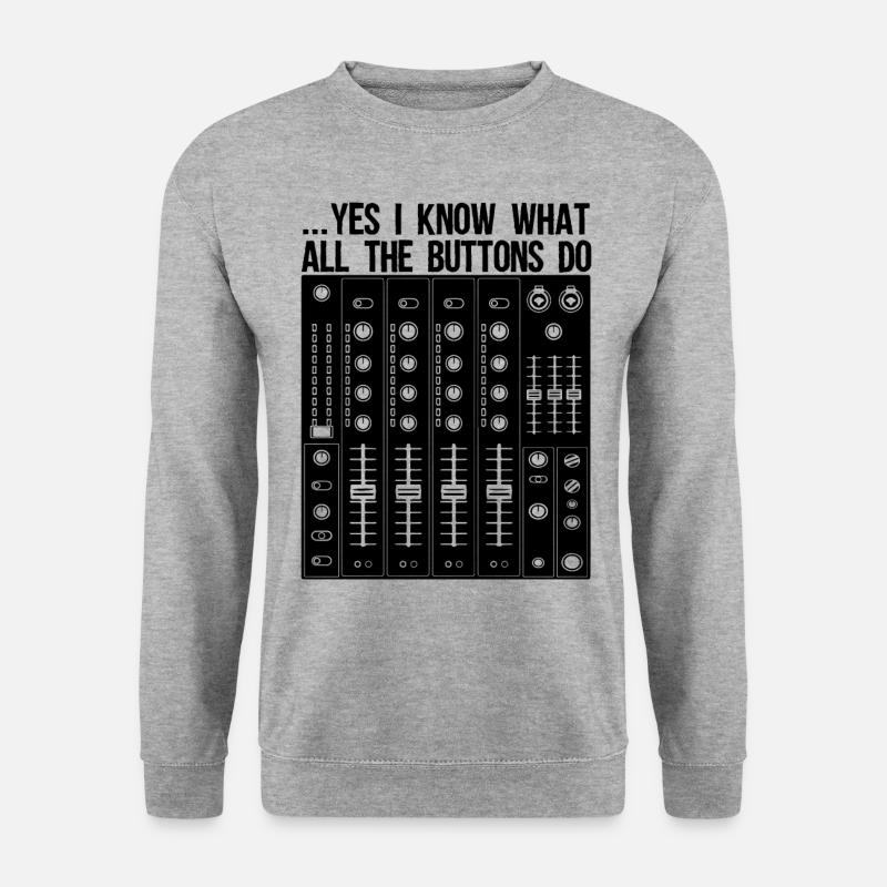 Ich Weiß, Welche Tasten Sound Engineer Audio Music - Unisex Pullover - Weißgrau meliert