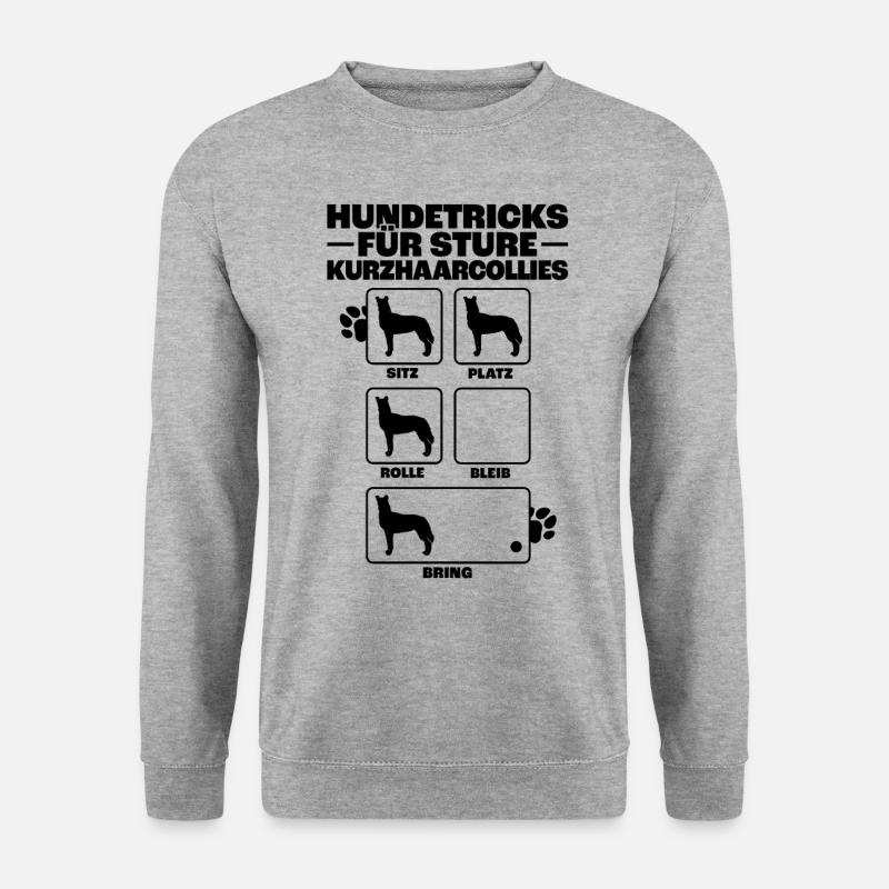 Kurzhaarcollie Hundetricks Collie Besitzer - Unisex Pullover - Weißgrau meliert