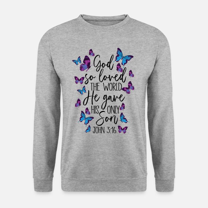 Christlicher Bibelvers Religion - Unisex Pullover - Weißgrau meliert