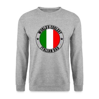 World s coolest italian dad - Unisex Pullover - Weißgrau meliert - Vorne - Alina (178cm) & Michal (187cm)