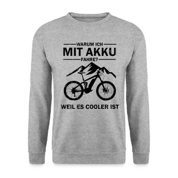 E-Bike E-Mtb Elektrofahrrad Ebike - Unisex Pullover - Weißgrau meliert - Vorne - Alina (178cm) & Michal (187cm)