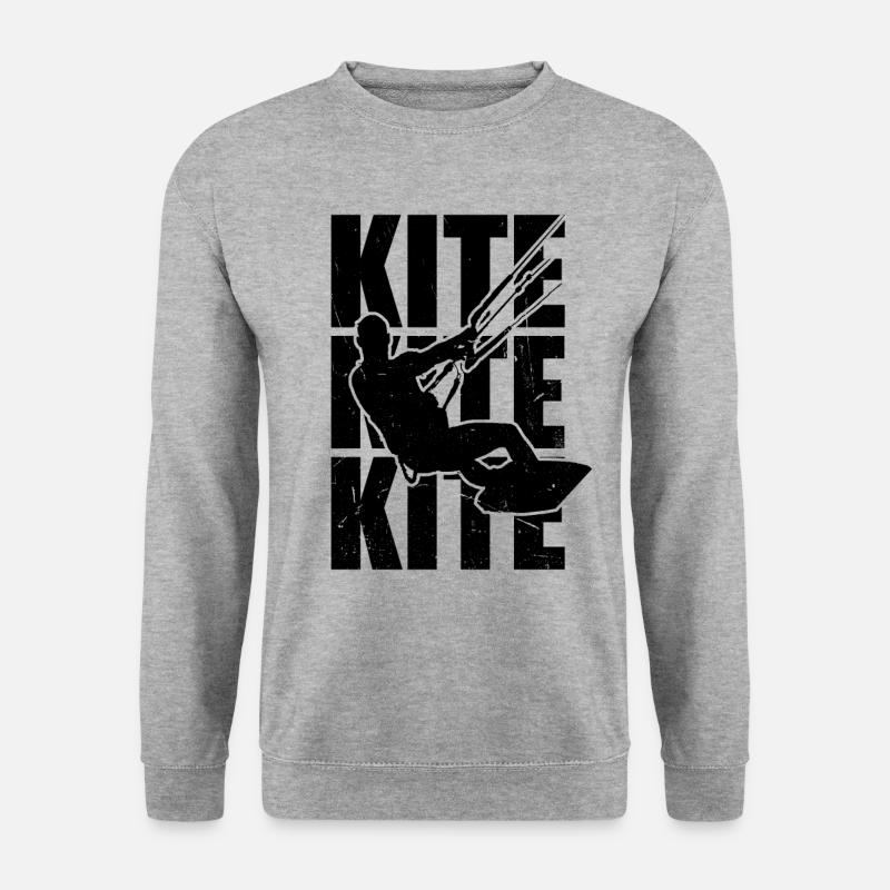 Kitesurf Surfer Kitesurfing Surfbrett Kitesurfer - Unisex Pullover - Weißgrau meliert