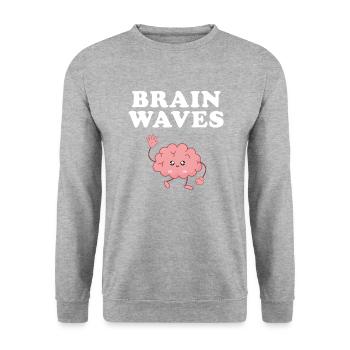 brain waves, neurology brain neuroscience - Unisex Pullover - Weißgrau meliert - Vorne - Alina (178cm) & Michal (187cm)