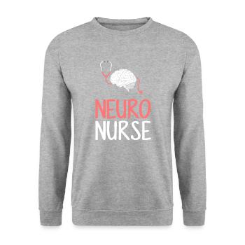 Neuro Nurse, neurology brain neuroscience - Unisex Sweatshirt - salt & pepper - Front - Alina (178cm) & Michal (187cm)