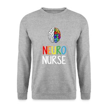 Neuro Nurse, neurology brain neuroscience - Unisex Sweatshirt - salt & pepper - Front - Alina (178cm) & Michal (187cm)