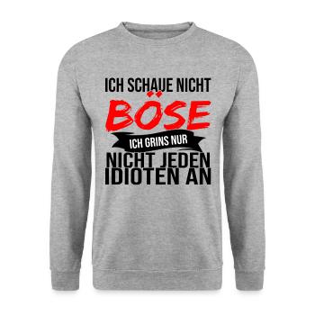 Lustige Sprüche Beleidigungen Sarkasmus - Unisex Pullover - Weißgrau meliert - Vorne - Alina (178cm) & Michal (187cm)