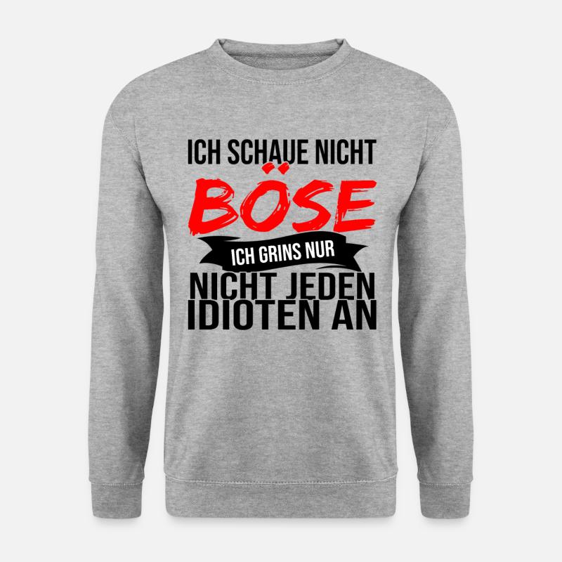 Lustige Sprüche Beleidigungen Sarkasmus - Unisex Pullover - Weißgrau meliert