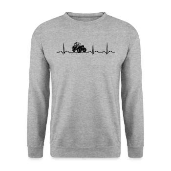 Tractor heartbeat farmer farmer tractor driving - Unisex Sweatshirt - salt & pepper - Front - Alina (178cm) & Michal (187cm)