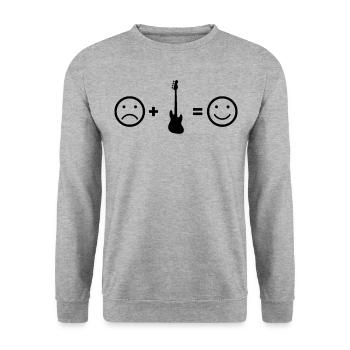 Bass Bassgitarre Bassist Geschenk - Unisex Pullover - Weißgrau meliert - Vorne - Alina (178cm) & Michal (187cm)
