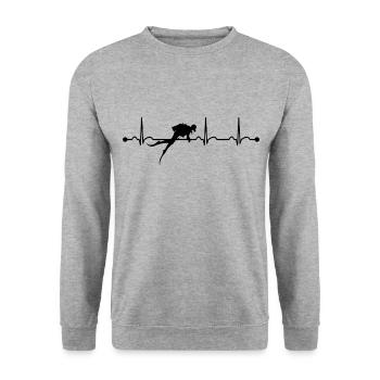 Plongée Rythme cardiaque Scuba Plongeur - Sweat-shirt Unisexe - gris chiné - Devant - Alina (178cm) & Michal (187cm)