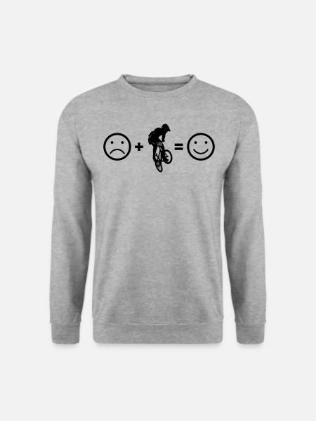 Bmx Biker Geschenk mtb bmx fahrrad radfahren - Unisex Pullover - Weißgrau meliert