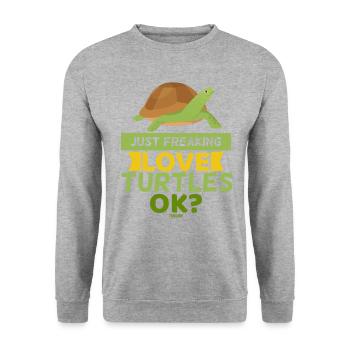 turtle - Unisex Sweatshirt - salt & pepper - Front - Alina (178cm) & Michal (187cm)