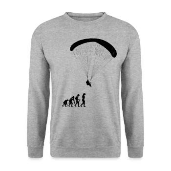 Evolution paraglider - Unisex Sweatshirt - salt & pepper - Front - Alina (178cm) & Michal (187cm)
