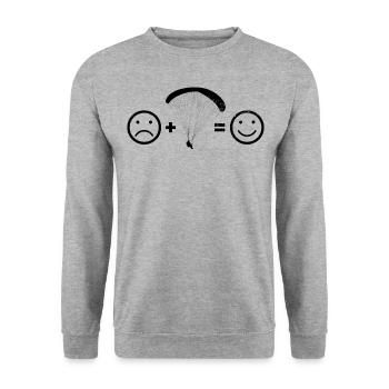 Gleitschirm Paragliding Paragleiter Shirt - Unisex Pullover - Weißgrau meliert - Vorne - Alina (178cm) & Michal (187cm)