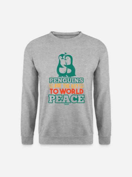 Penguins World Peace - Unisex Sweatshirt - salt & pepper