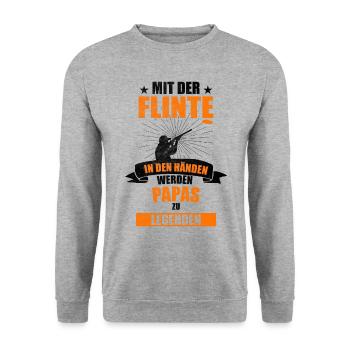 Tontaubenschießen Sportschützen Wurftaube Geschenk - Unisex Pullover - Weißgrau meliert - Vorne - Alina (178cm) & Michal (187cm)