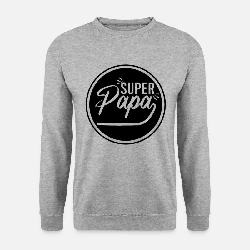 superpapa - Unisex Pullover - Weißgrau meliert