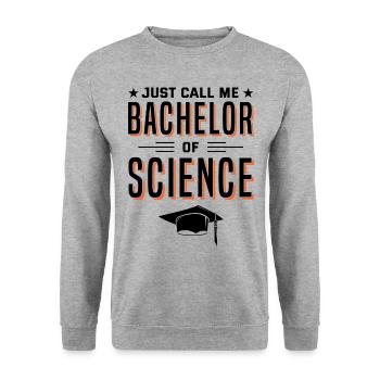 Diplôme Just Call Me Bachelor Of Science Univers - Sweat-shirt Unisexe - gris chiné - Devant - Alina (178cm) & Michal (187cm)