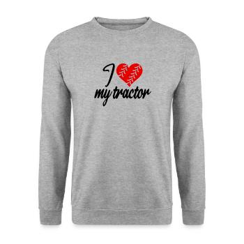 I love my tractor - Unisex Pullover - Weißgrau meliert - Vorne - Alina (178cm) & Michal (187cm)