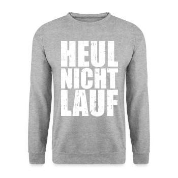 Heul Nicht Lauf Geschenkidee für Läufer und Jogger - Unisex Pullover - Weißgrau meliert - Vorne - Alina (178cm) & Michal (187cm)